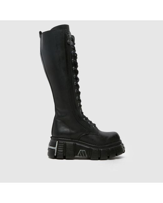 New Rock Black Knee High Boot Boots