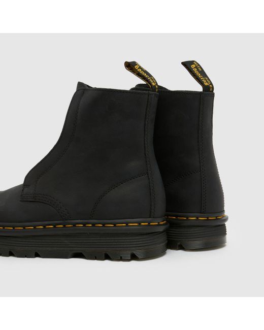 Dr. Martens Zebzag Laceless Black Wyoming - Stivali Platform Uomo, Senza Lacci