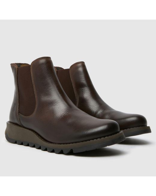 Fly London Brown Salv Chelsea Boots In