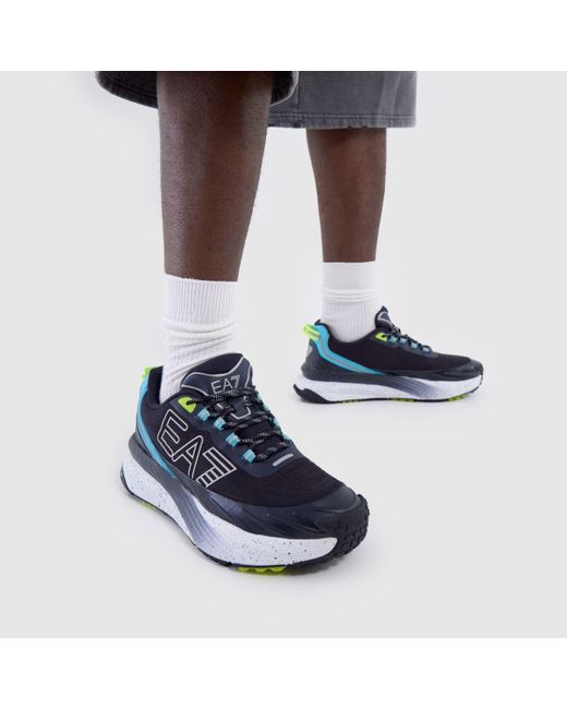 EA7 Blue Crusher Distance Sonic Trail Trainers for men