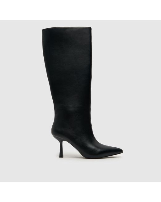 Schuh Black Ladies Dame Pointed Knee Boots