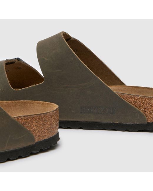 Birkenstock Brown Arizona Oiled Leather Sandals - Faded for men