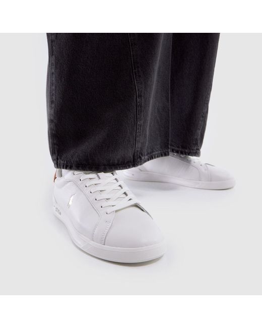 Polo Ralph Lauren White Heritage Court Trainers for men