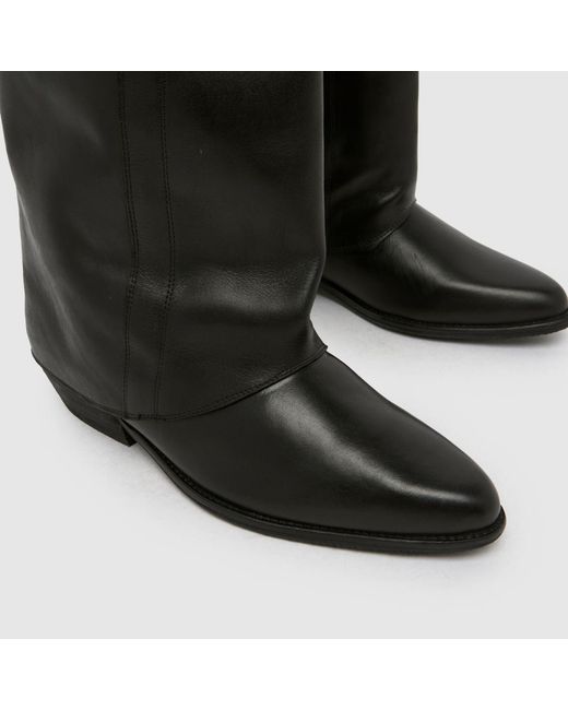 Schuh Black Dawn Leather Skirt Boots