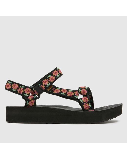 Teva Black Midform Universal Floral Sandals