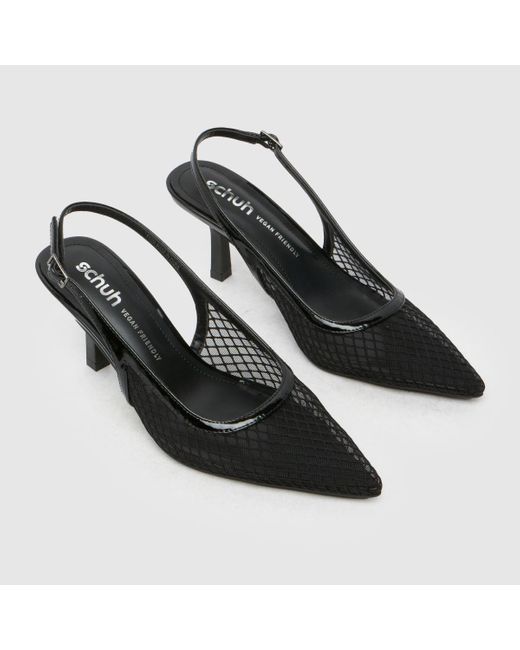 Schuh Black Selene Slingback Point Court High Heels