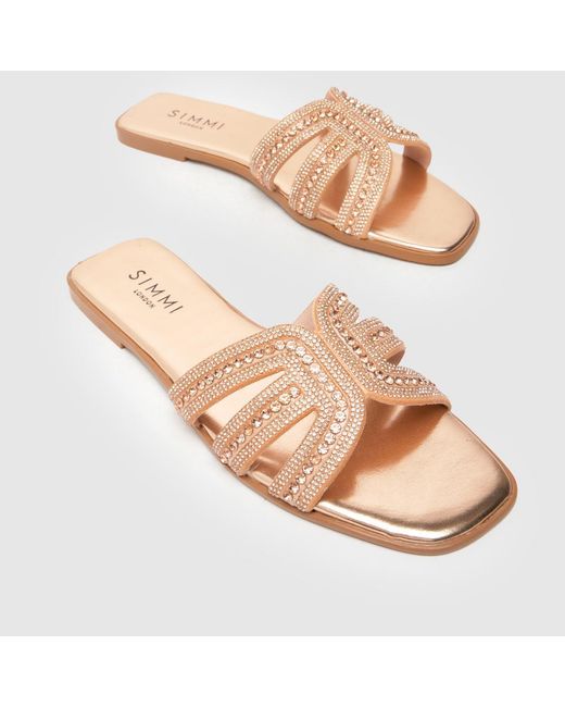 SIMMI Brown Corie Bling Sandals