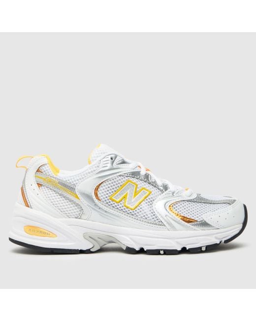 New Balance White & Gold 530 Trainers Lyst UK