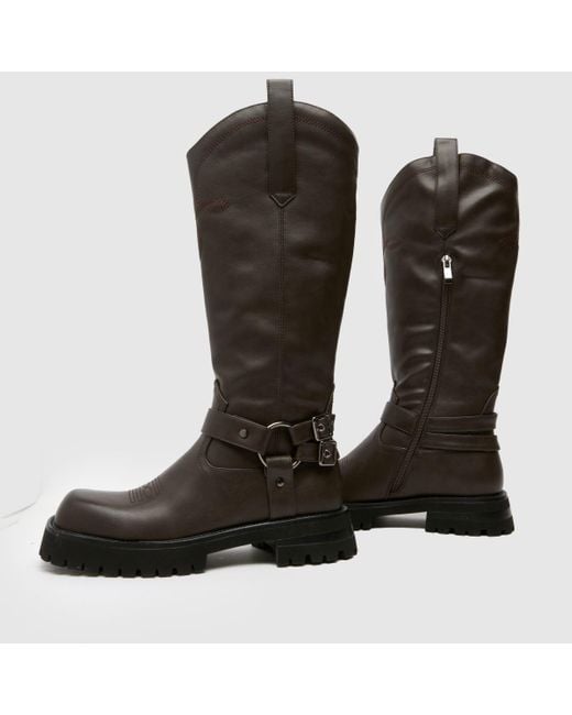 SIMMI Brown Galveston Biker Boots