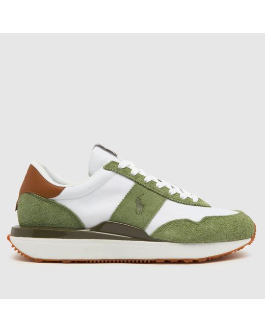 Polo Ralph Lauren Train 89 Trainers In White & Green for men