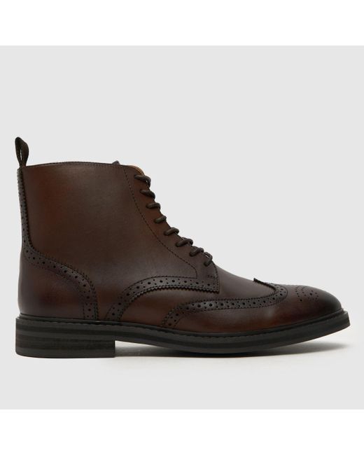 Schuh Brown Draco Brogue Boots In for men