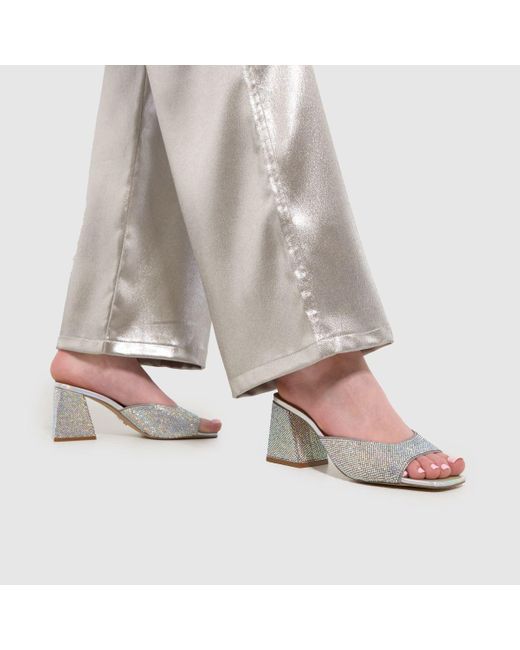 Steve Madden White Glowing R Rhinestone-embellished Heeled Sandals