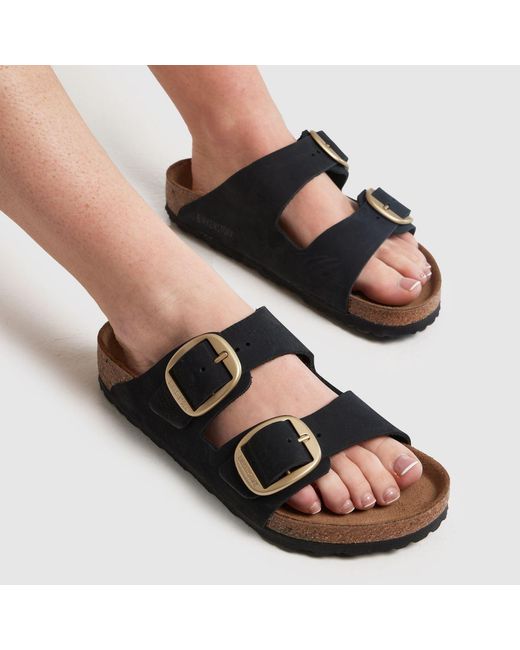Birkenstock Black Arizona Big Buckle Footbed Sandals