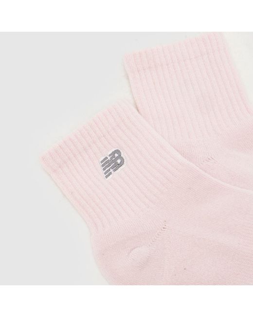 New Balance Pink Pastel Patch Ankle Socks 6Pk