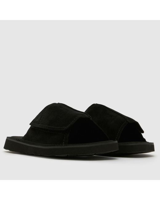 Clarks Black Solsbury Slide Sandals for men