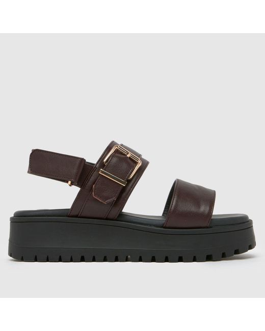 Schuh Black Tiana Platform Buckle Sandals