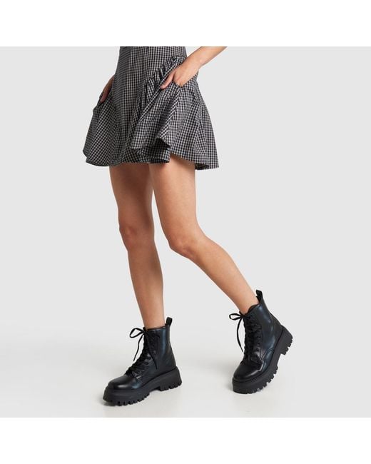 Schuh Black Angel Chunky Lace Up Boots