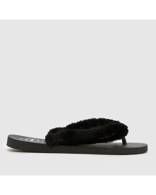 Havaianas Black Top Fluffy Sandals