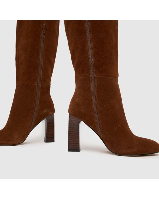 Schuh Brown Draya Suede Knee High Boots