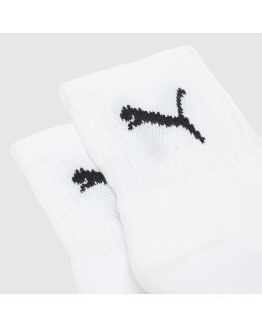 PUMA White Short Crew Socks 3 Pack
