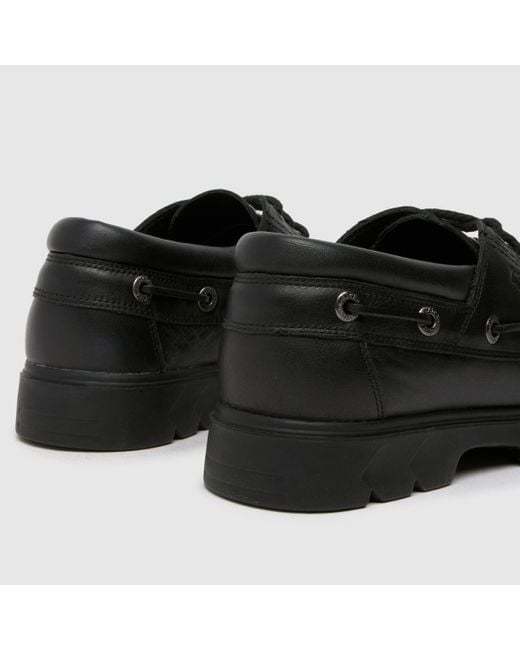 Kickers Black Lennon Boat Shoes for men
