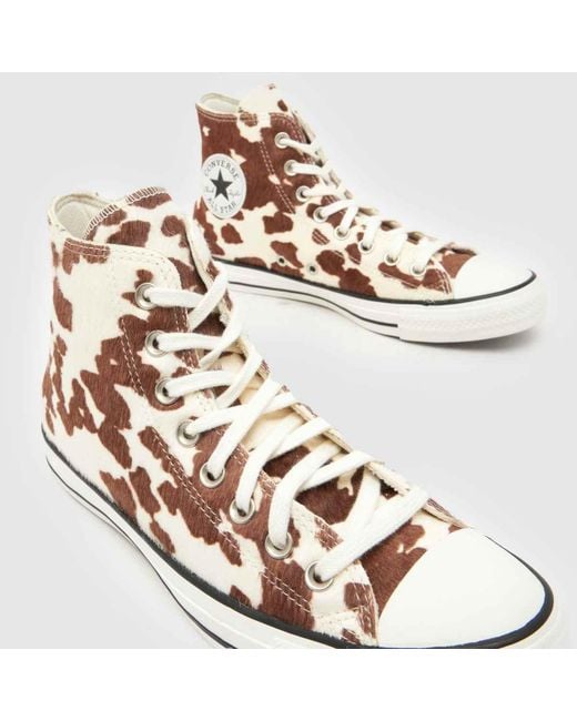 Converse Brown All Star Hi Winterluxe Cow Trainers