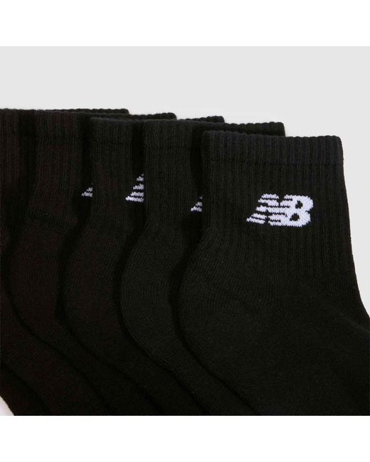 New Balance Black Ankle Socks 6 Pack