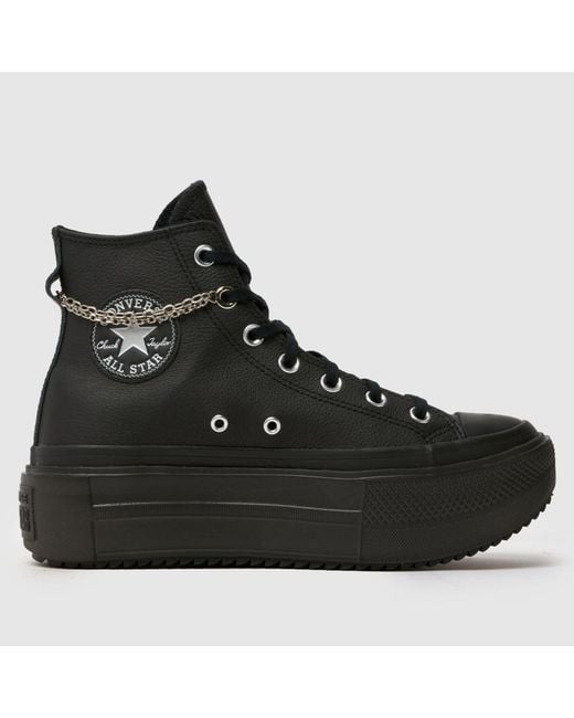 Converse Black All Star Double Stack Pierced Trainers
