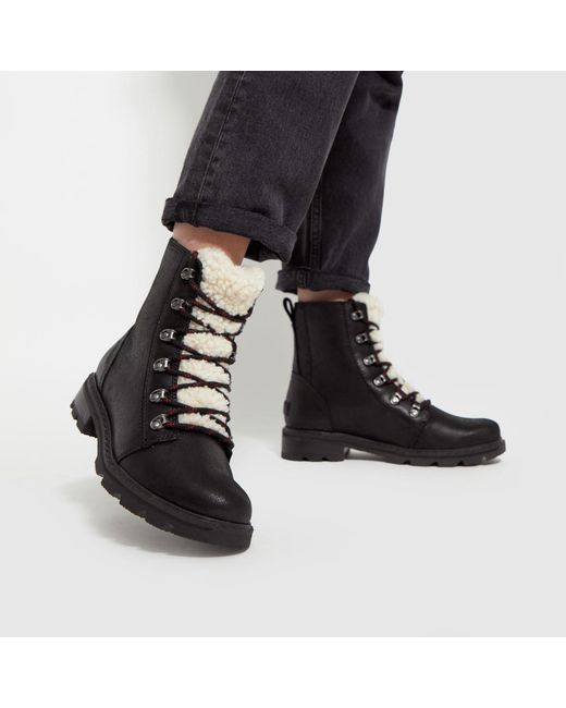 Sorel Black Lennox Lace Cozy Wp Boots