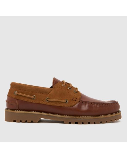 Schuh Brown Princeton Leather Boat Shoes for men