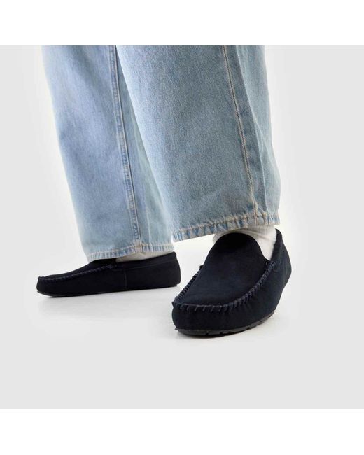 Schuh Blue Sandro Suede Mocassin Slippers for men