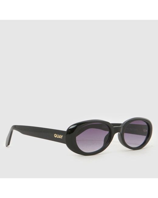 Quay Black Felt Cute Sunglasses