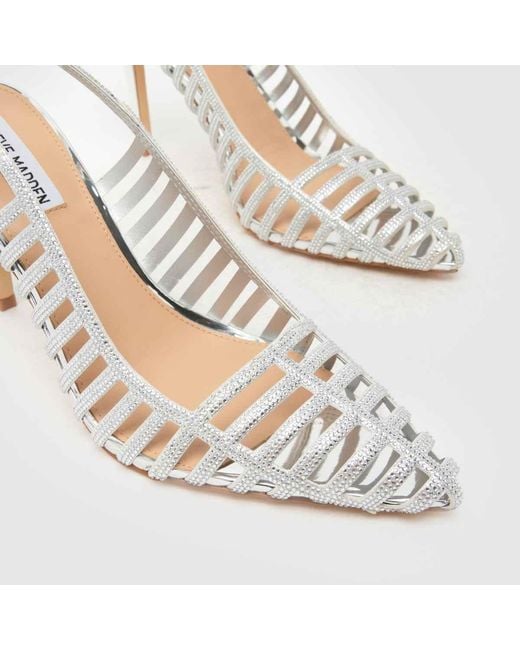 Steve Madden White Carleigh Caged High Heels
