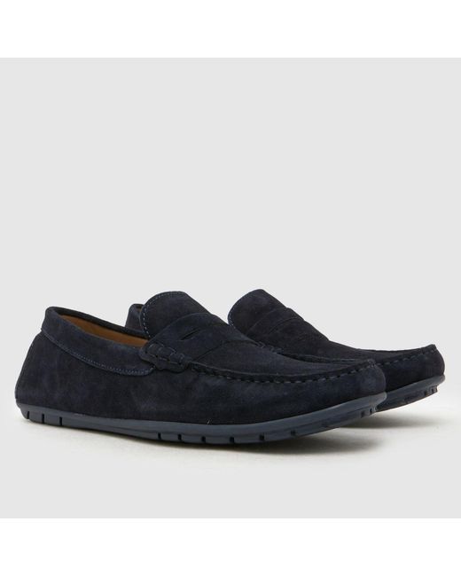 Schuh Blue Rust Suede Driver Shoes for men