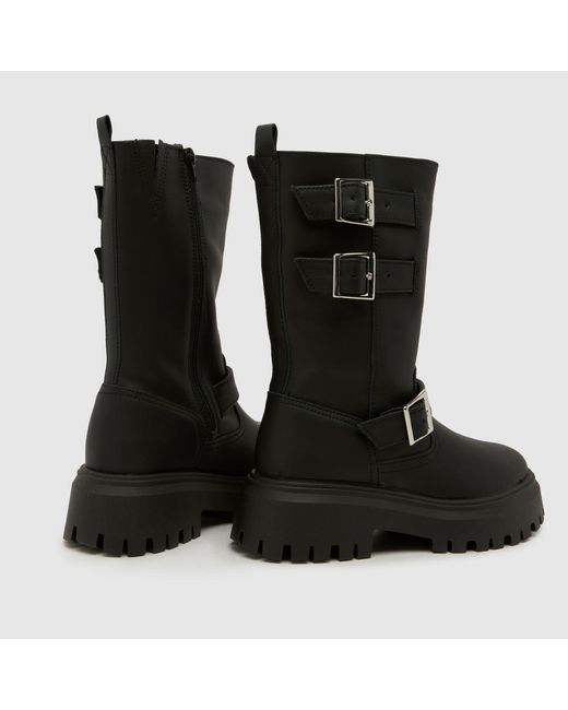 Schuh Black Danbury Leather Biker Boots