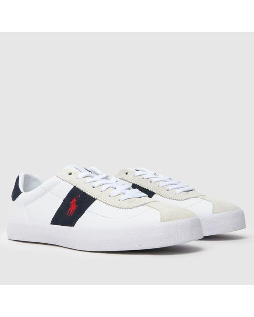 Polo Ralph Lauren White Court Vulc Trainers In for men