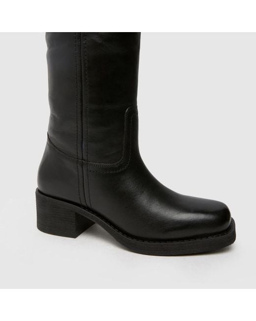 Schuh Black Damari Leather Pull On Boots