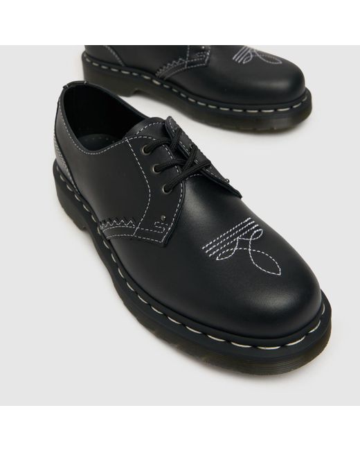 Dr. Martens Black 1461 Gothic Flat Shoes In