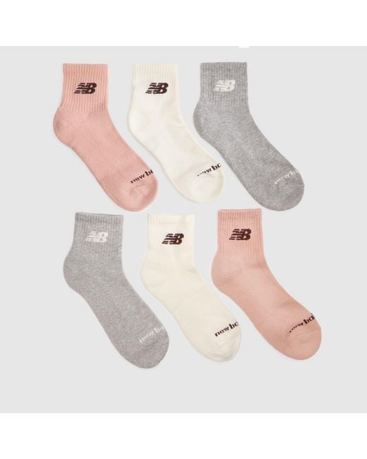 New Balance Gray Ankle Socks 6 Pack