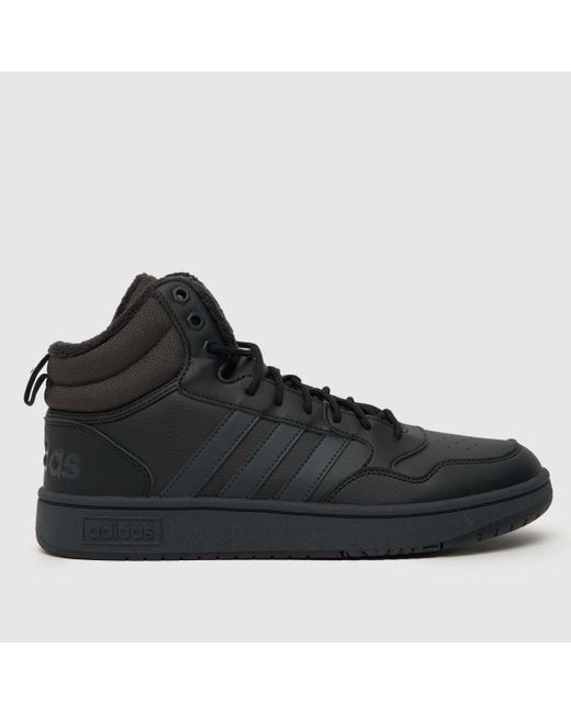 Adidas Black Hoops 3.0 Mid Trainers In for men