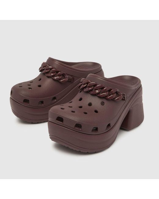 CROCSTM Brown Classic Siren Chain Clog Sandals In