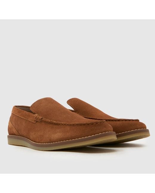 Schuh Brown Risk Suede Loafer Shoes for men