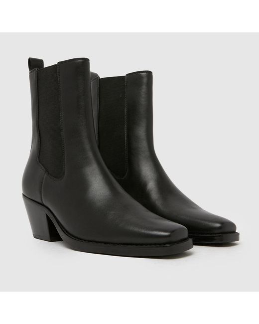 Schuh Black Bess Leather Western Boots