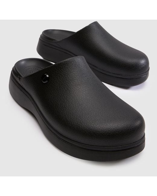 CROCSTM Black Dylan Notched Clog Sandals