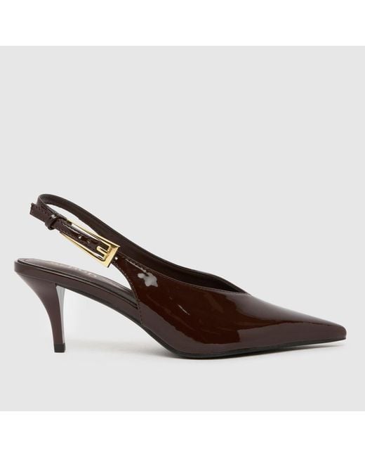 Schuh Brown Sage Buckle Slingback Court High Heels