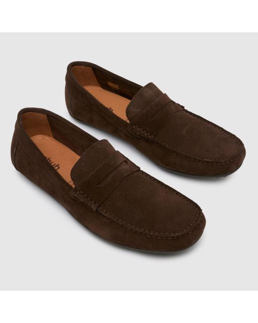 Schuh Brown Russell Suede Loafer Shoes In for men