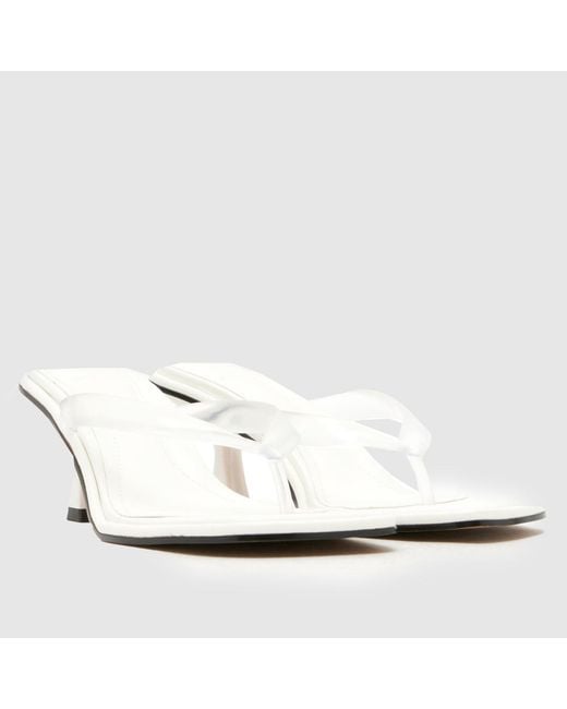 Schuh White Salvia Clear Toe Post High Heels