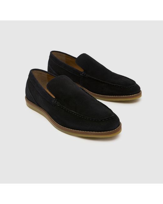 Schuh Black Risk Suede Loafer Shoes for men