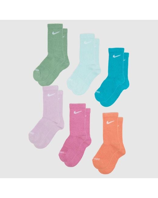 Nike Blue Kids Basic Crew Socks 6 Pk