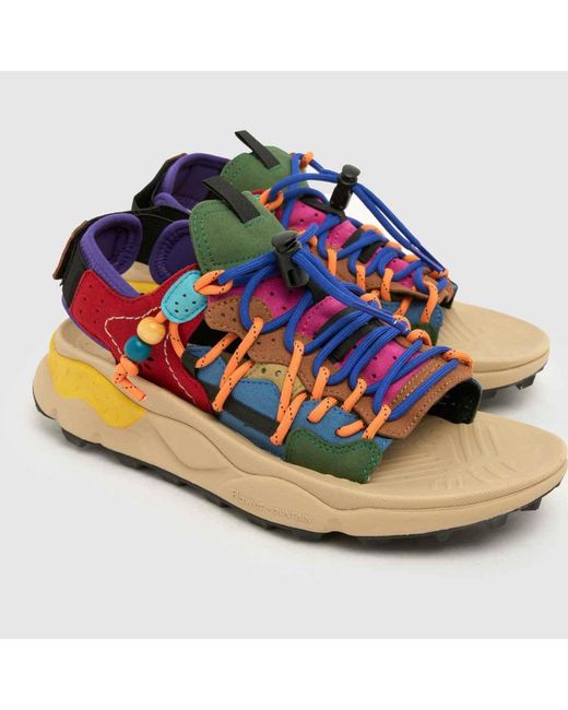 Flower Mountain Blue Punku Sandals